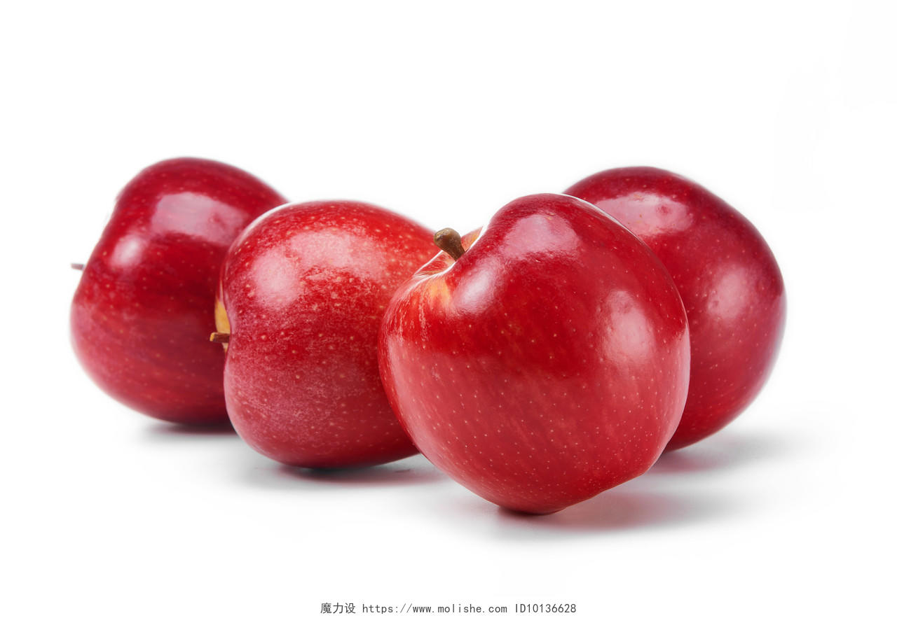 白底水果美味水果苹果红苹果四个苹果